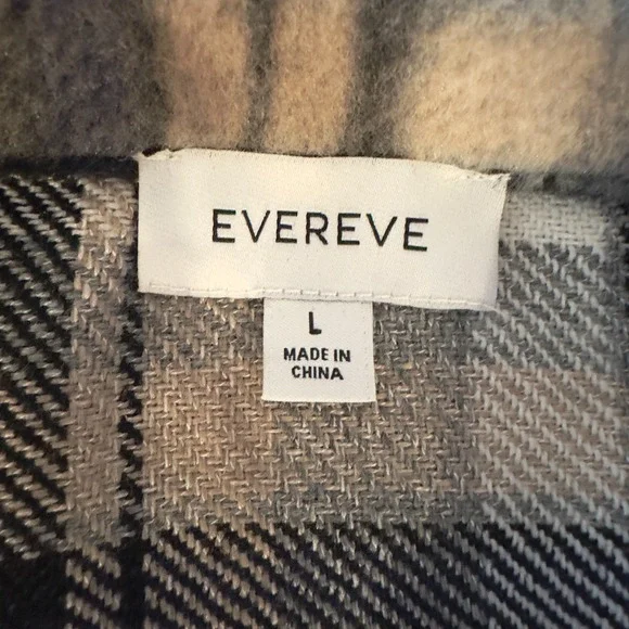 Evereve Simone Plaid Shacket-Soft Brushed‎ Fleece Button Down Jacket-NWOT-Size L - Picture 3 of 16